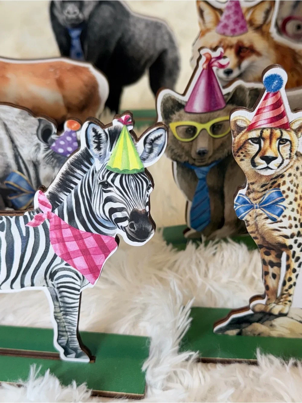 Woodland Animal Party Table Decorations - Multicolor
